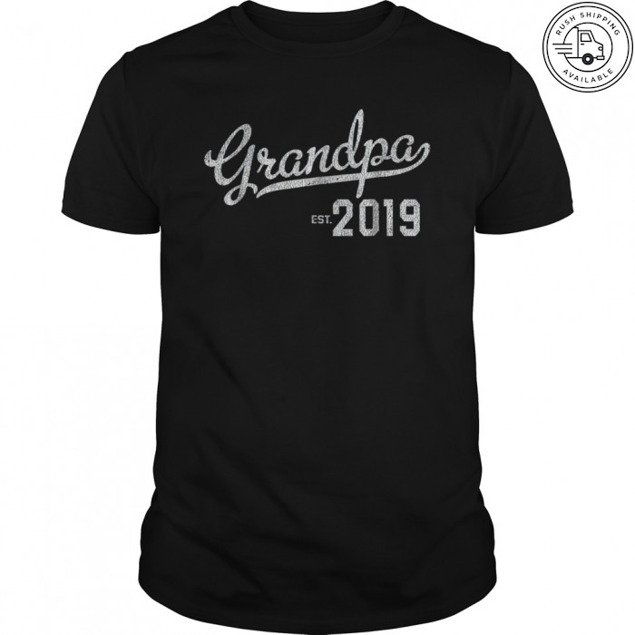 Grandpa Est 2019 T-Shirt First Time Grandpa Gift T shirt
